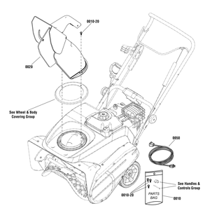 Chute Group - Remote Diagram and Parts List for 1696560-01-922S 2016 Briggs and Stratton Snow Blower